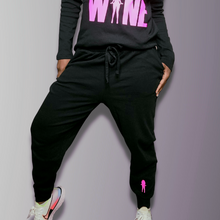 Load image into Gallery viewer, Black Sweatpants with Pink Logo
